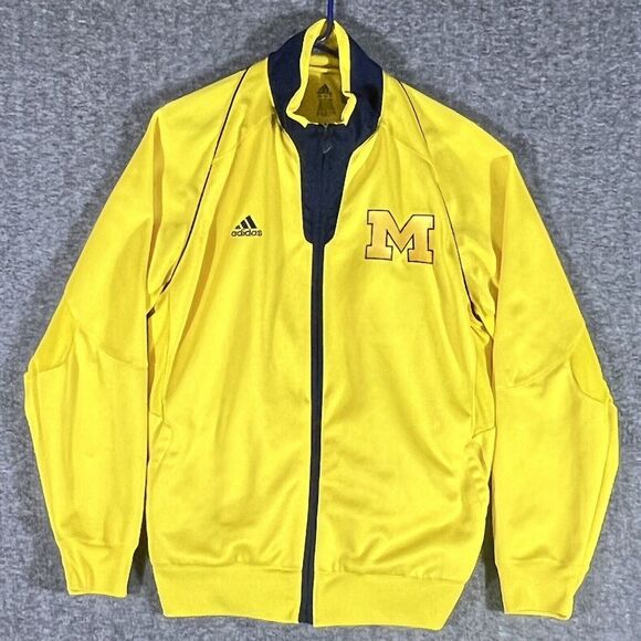 adidas Jackets & Blazers - Adidas Michigan Wolverines Track Jacket Mens Size L Full Zip Yellow Blue